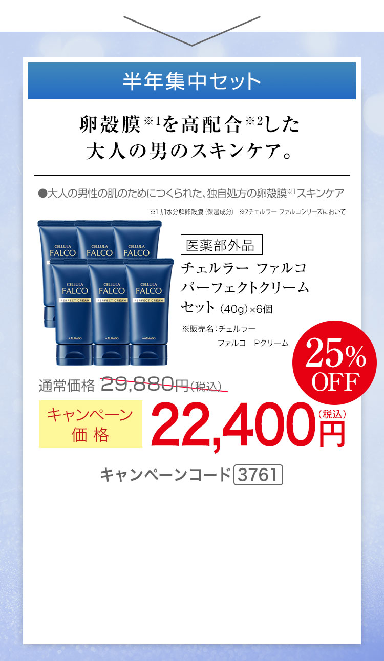 半年集中セット キャンペーン価格25％OFF 22,400円（税込） キャンペーンコード3761