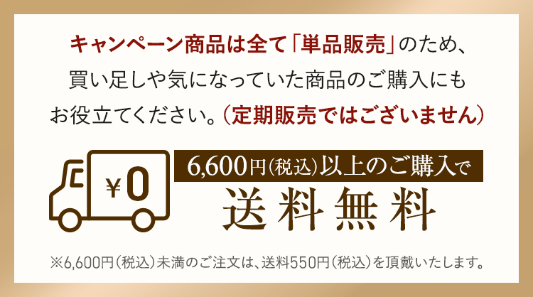 6,600円(税込)以上のご購入で送料無料 ※6,600円(税込)未満のご注文は、送料550円(税込)を頂戴いたします