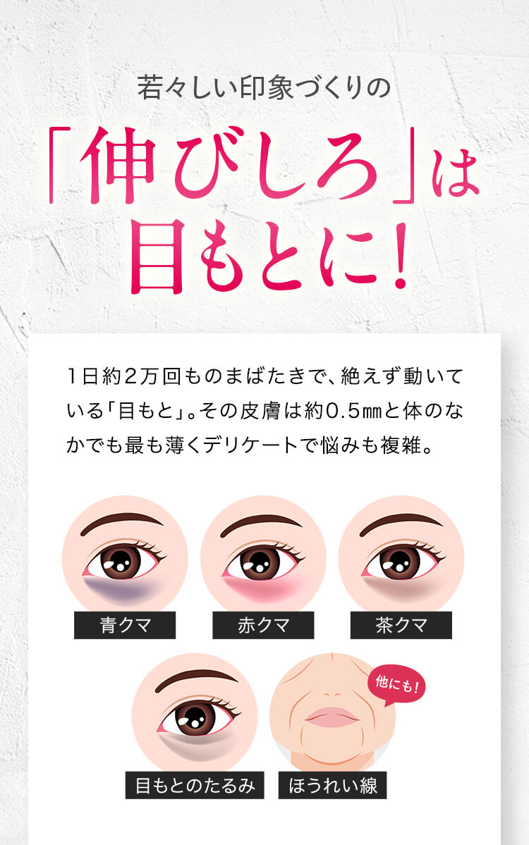 若々しい印象づくりの「伸びしろ」は目もとに！
