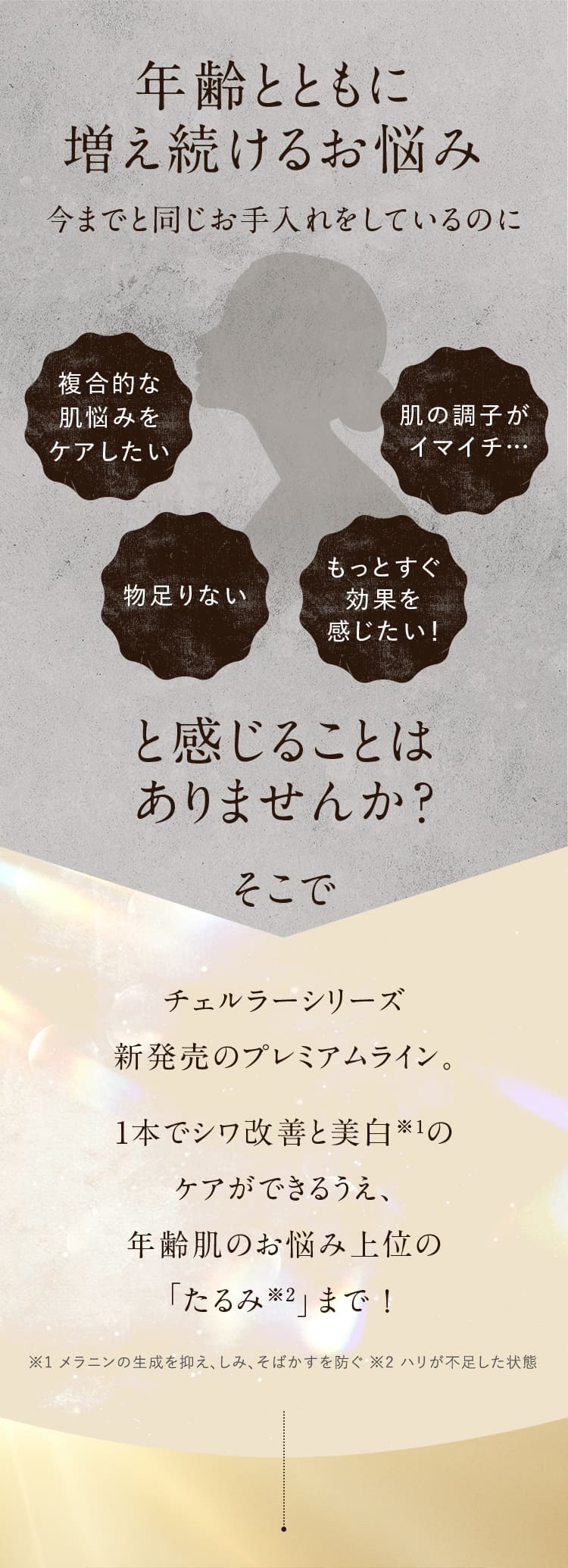 年齢とともに増え続けるお悩みと感じることはありませんか？