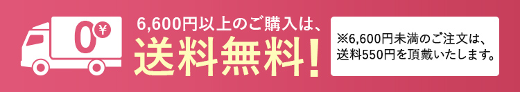 6,600円以上のご購入は、送料無料! ※6,600円未満のご注文は、 送料550円を頂戴いたします。 