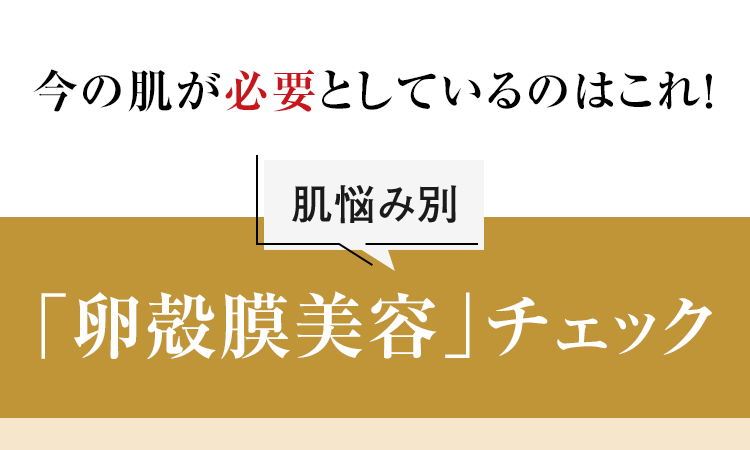 肌悩み別「卵殻膜美容」チェック