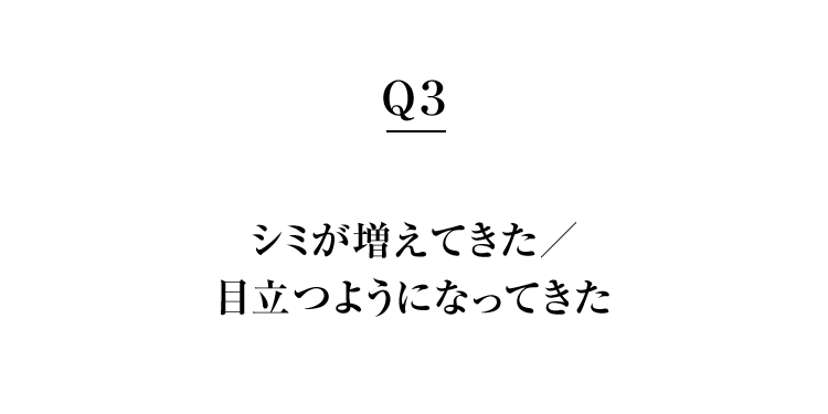 Q3　シミが増えてきた/目立つようになった