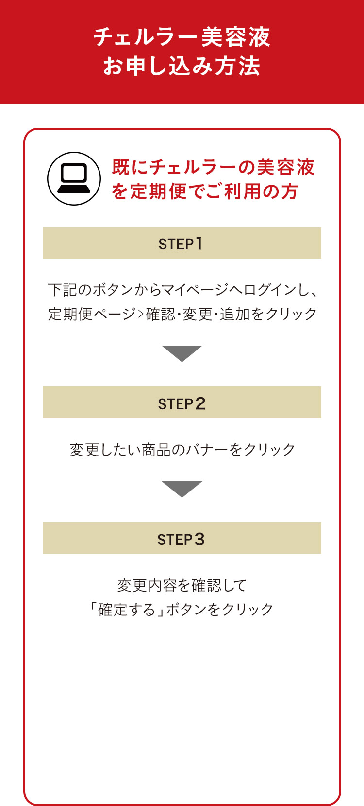 既にチェルラーの美容液を定期便でご利用の方