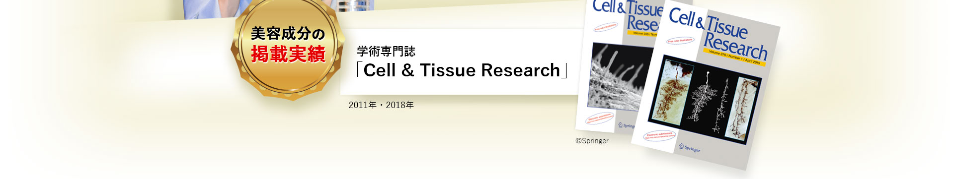美容成分の掲載実績 学術専門誌 ｢Cell ＆ Tissue Research｣ 2011年5月18日