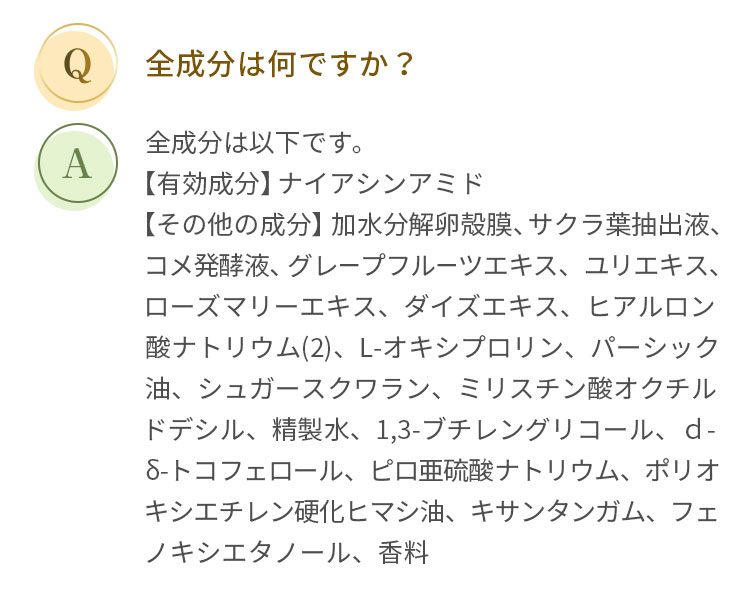 Ｑ全成分は何ですか？