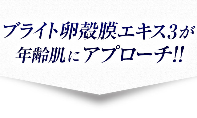 ブライト卵殻膜エキス2～Amino Plus～が年齢肌にアプローチ!!