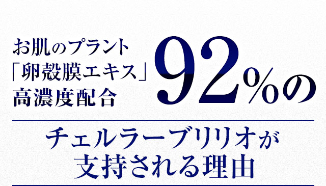 お肌のプラント「卵殻膜エキス」 高濃度配合96%のチェルラーブリリオが支持される理由