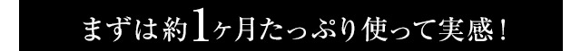 まずは約1ヶ月たっぷり使って実感！